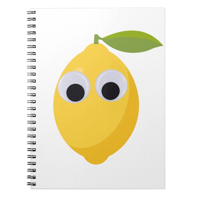 Lemon Character, sweet fruit with googly eyes   Notebook (Front)