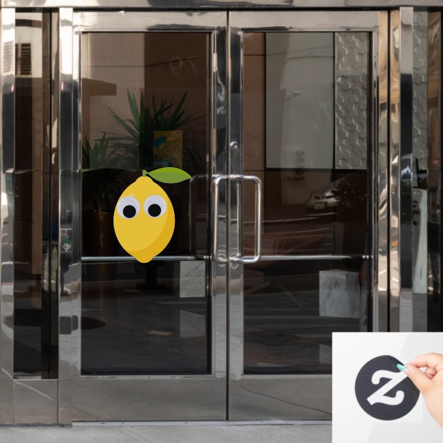 Lemon Character, sweet fruit with googly eyes   Window Cling (Office Door)