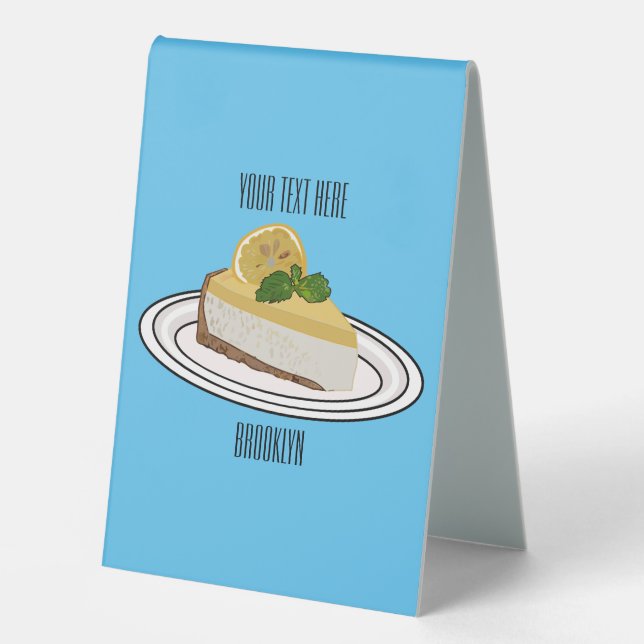Lemon cheesecake cartoon illustration  (Front)