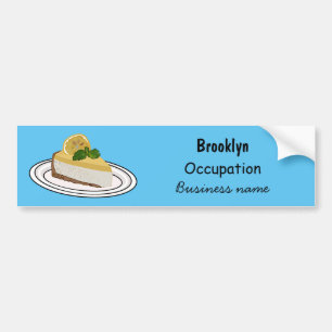 Lemon cheesecake cartoon illustration bumper sticker