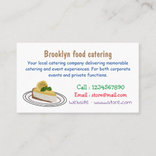 Lemon cheesecake cartoon illustration business card