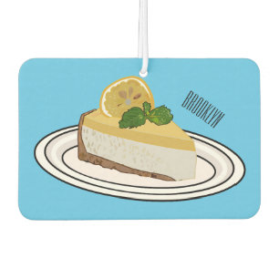 Lemon cheesecake cartoon illustration  car air freshener