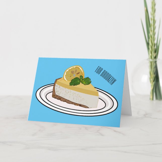 Lemon cheesecake cartoon illustration  card (Front)