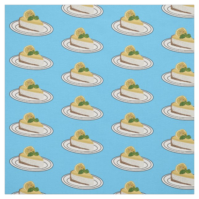 Lemon cheesecake cartoon illustration  fabric (Swatch)