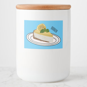 Lemon cheesecake cartoon illustration  food label