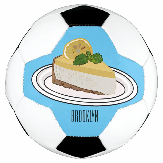 Lemon cheesecake cartoon illustration  football (Front)