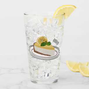 Lemon cheesecake cartoon illustration glass
