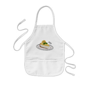 Lemon cheesecake cartoon illustration  kids apron