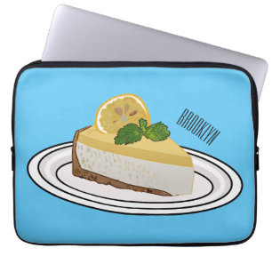 Lemon cheesecake cartoon illustration laptop sleeve