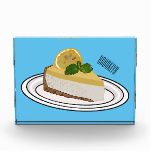 Lemon cheesecake cartoon illustration photo block