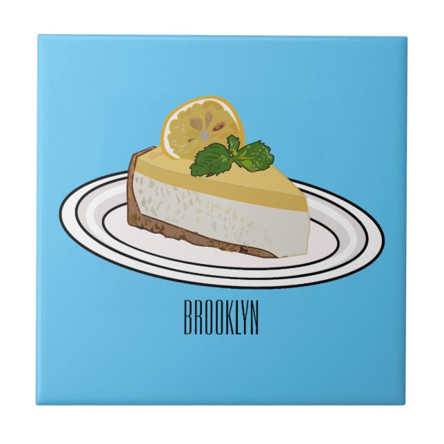Lemon cheesecake cartoon illustration  tile (Front)