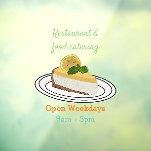 Lemon cheesecake cartoon illustration window cling