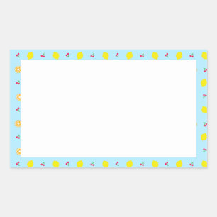 Lemon & Cherry (Blue) Rectangular Sticker