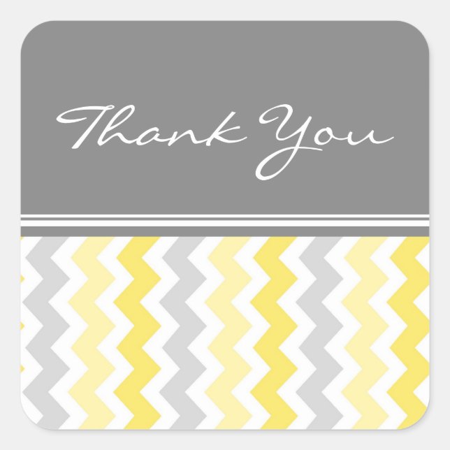 Lemon Chevrons Thank You Wedding Envelope Seals (Front)
