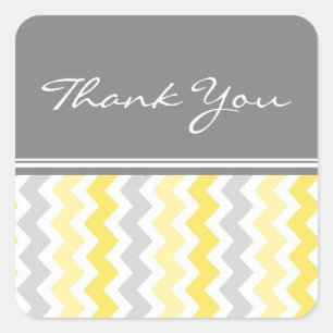 Lemon Chevrons Thank You Wedding Envelope Seals