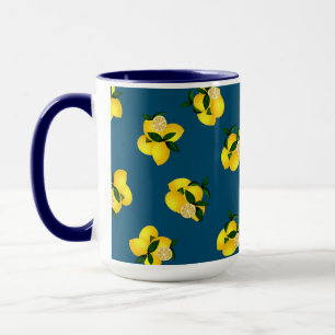 Lemon Chic Dark Blue Design Mug