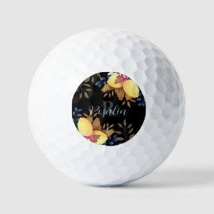 Lemon Chic Monogram Black Golf Balls