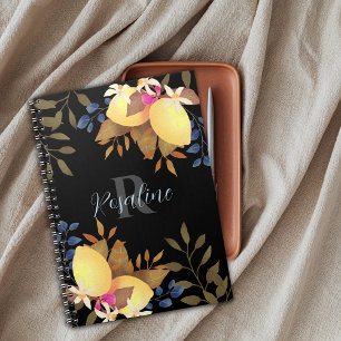 Lemon Chic Monogram Black Planner