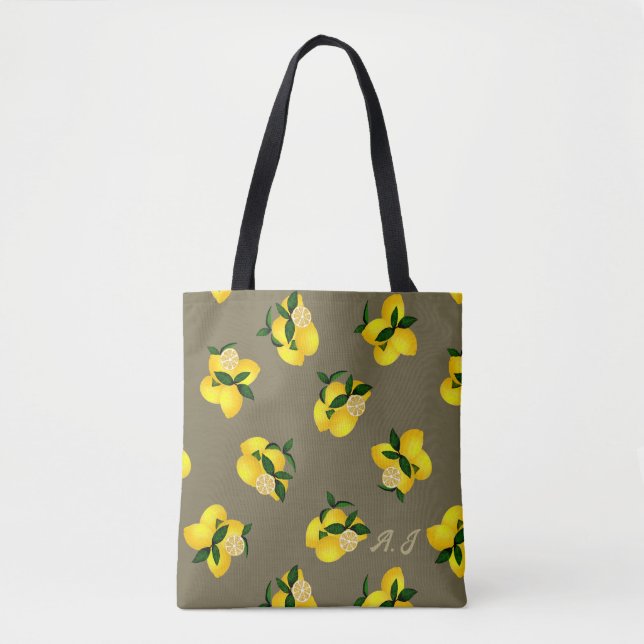 Lemon Chic Olive Tote Bag (Front)
