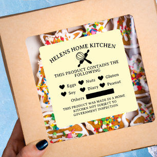 Lemon Chiffon Food Allergy Alert Bakery Sticker