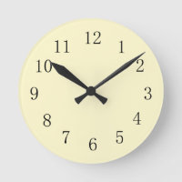 Lemon Chiffon Pastel Yellow Kitchen Wall Clock
