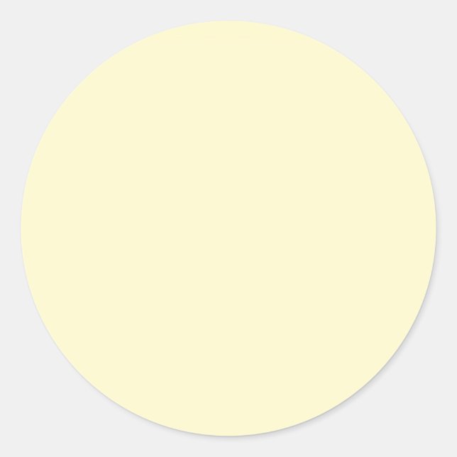 Lemon Chiffon Solid Colour Classic Round Sticker (Front)