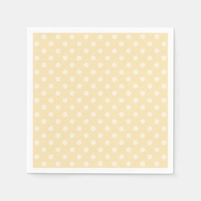 Lemon chiffon yellow polka dots custom napkins (Front)