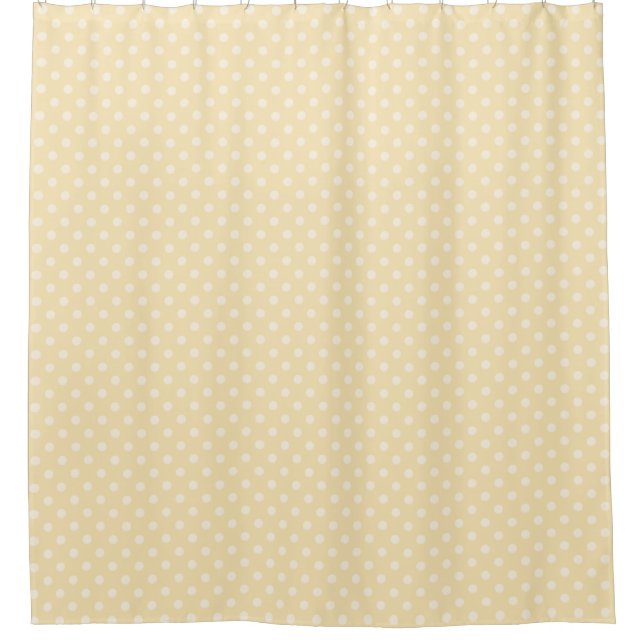 Lemon chiffon yellow polka dots shower curtain (Front)