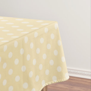 Lemon chiffon yellow polks dots tablecloth