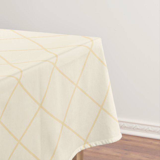 Lemon chiffon yellow squares tablecloth (In Situ)