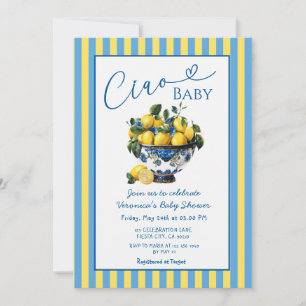Lemon Ciao Baby Italian Baby Shower  Invitation