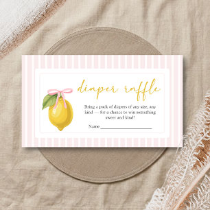 Lemon Ciao Baby Shower Diaper Raffle Enclosure Card