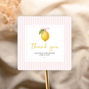 Lemon Ciao Baby Shower Square Sticker