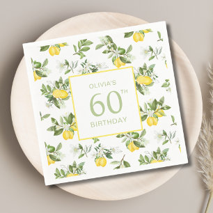 Lemon Citrus 60th Birthday Napkin