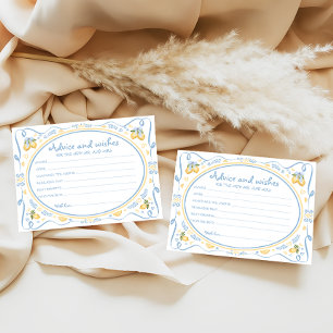 Lemon Citrus Advice and Wishes Bridal Shower Card