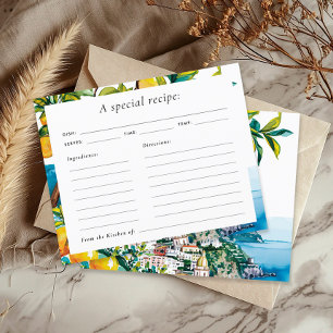 Lemon Citrus Amalfi Bridal Shower Recipe Card