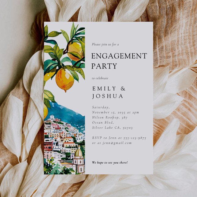 Lemon Citrus Amalfi Coast Engagement Party Invitation (Creator Uploaded)