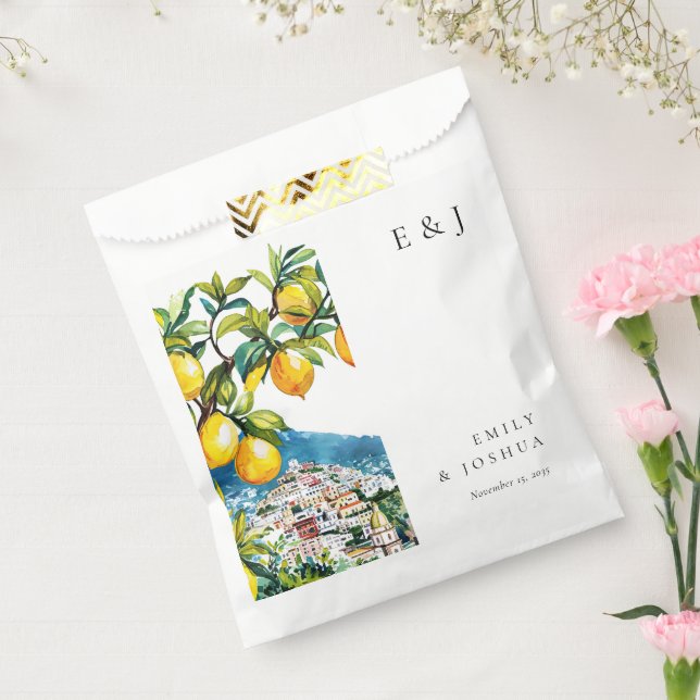 Lemon Citrus Amalfi Coast Italian Wedding Favour Bags (Sealed)