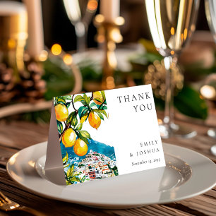 Lemon Citrus Amalfi Coast Italian Wedding Thank You Card
