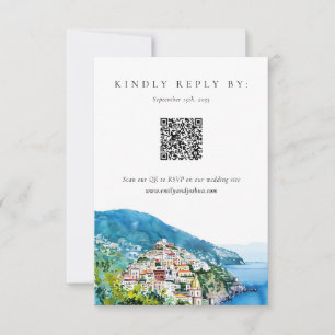 Lemon Citrus Amalfi Coast Wedding RSVP Card