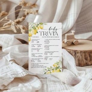 Lemon Citrus Baby Shower Baby Trivia Game