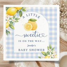 Lemon Citrus Baby Shower Boy Blue Napkins