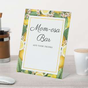 Lemon Citrus Baby Shower Mum-osa Bar  Pedestal Sign