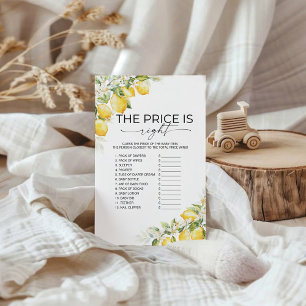 Lemon Citrus Baby Shower The Price Is Right Game