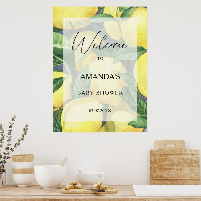 Lemon Citrus - baby shower welcome sign (Kitchen)