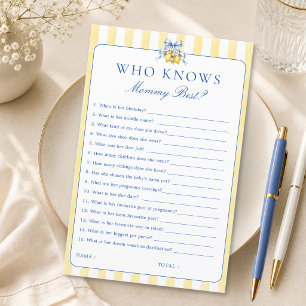 Lemon Citrus Baby Shower Who Knows Mummy Best Game