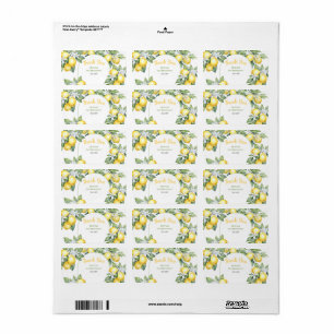 Lemon citrus birthday Return Address Label