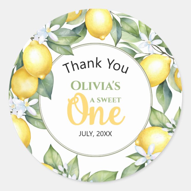 Lemon citrus birthday Stickers (Front)