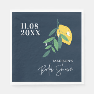 Lemon Citrus Blue Bridal Shower Main Squeeze Napkin