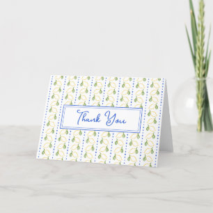 Lemon Citrus Blue & Yellow Amalfi Coast Modern Thank You Card